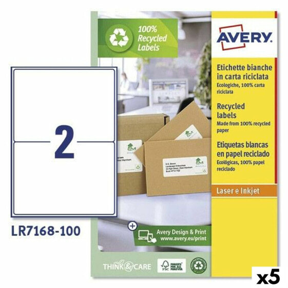 Этикетки для принтера Avery LR7168 Белый 100 Листья 199,6 x 143,5 mm (5 штук)