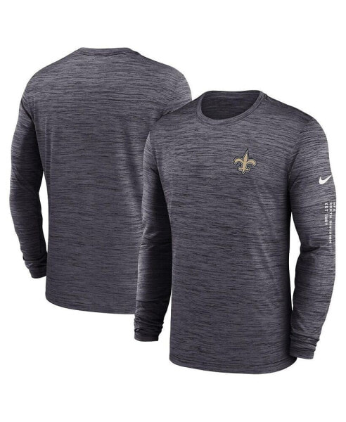 Men's Black New Orleans Saints Velocity Long Sleeve T-shirt