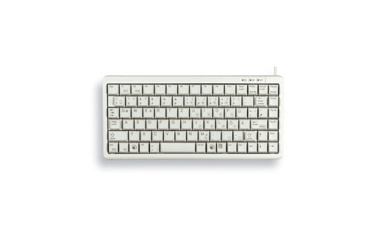 Cherry Slim Line Compact-Keyboard G84-4100 - Keyboard - Laser - 86 keys AZERTY - Gray
