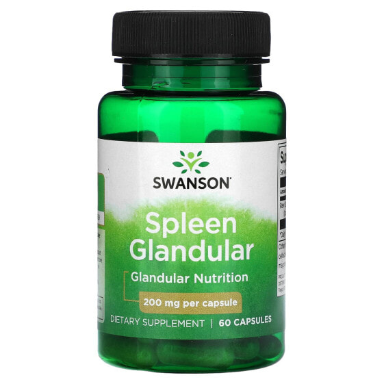 Травяные капсулы Swanson Spleen Glandular, 200 мг, 60 шт