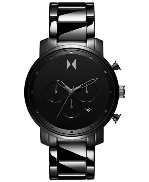 Men's Chrono Ceramic Black Bracelet Watch, 45mm