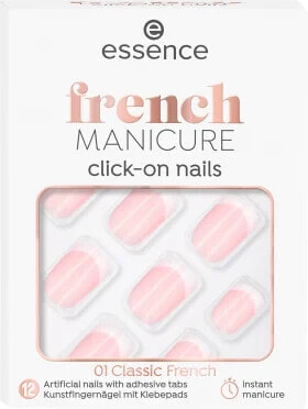 Künstliche Nägel French Manicure Click-On 01 Classic French, 12 St