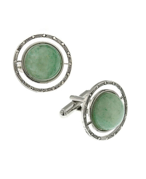 Запонки 1928 jewelry Silver-Tone Jade