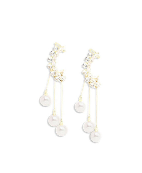 Women's White Drop Earrings