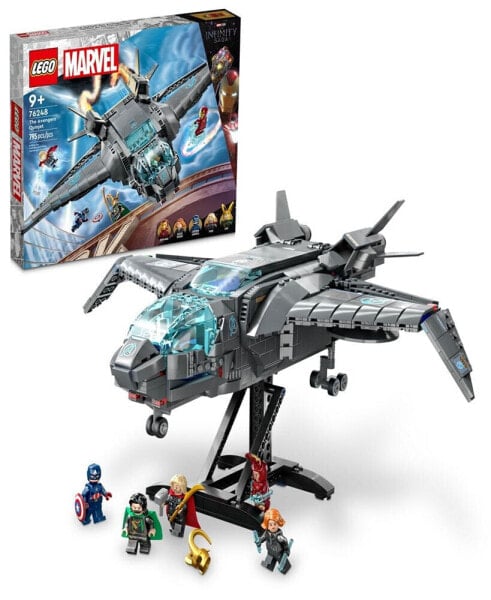 Marvel 76248 The Avengers Quinjet Toy Building Set with Black Widow, Thor, Iron Man, Captain America & Loki Minifigures