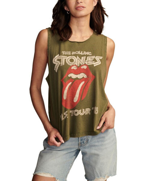 Women's Rolling Stones Braided-Back Muscle Tank