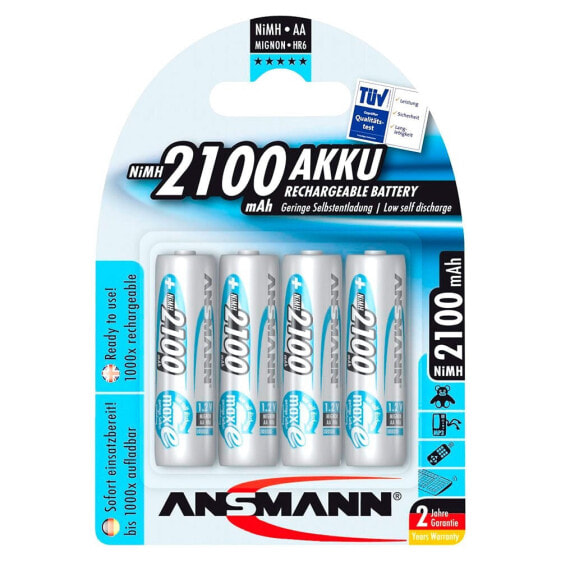 ANSMANN 1x4 MaxE NiMH Rechargeable Mignon AA 2100mAh 5035052 Batteries
