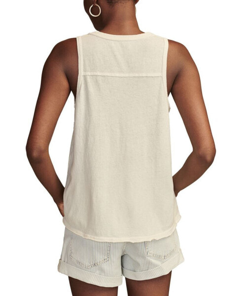 Women's Cotton Henley Tank Top