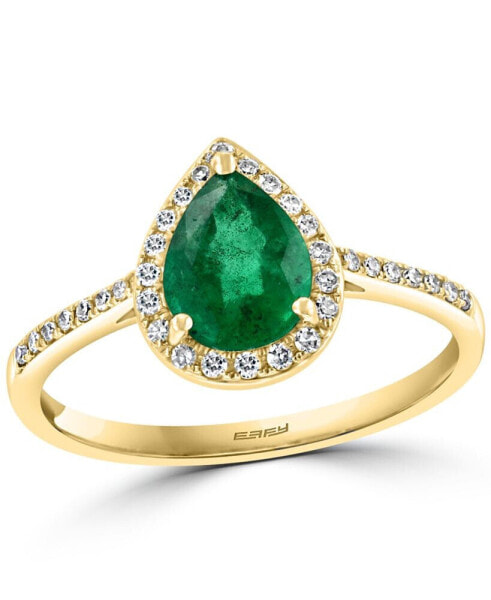EFFY® Emerald (7/8 ct. t.w.) & Diamond (1/6 ct. t.w.) Ring in 14k Gold (Also available in 14k White Gold)