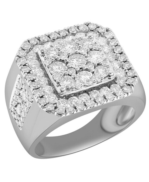 Men's Diamond Cluster Ring (3 ct. t.w.) in 10k Gold and White Gold