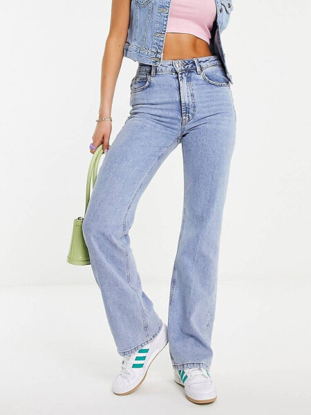 Stradivarius vintage flare jean in light blue