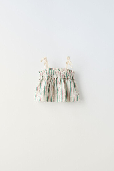 Striped top with bows
