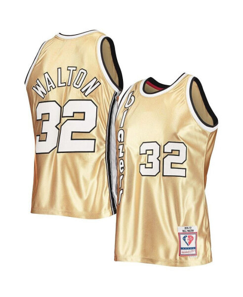 Men's Bill Walton Gold Portland Trail Blazers 75th Anniversary 1976-77 Hardwood Classics Swingman Jersey