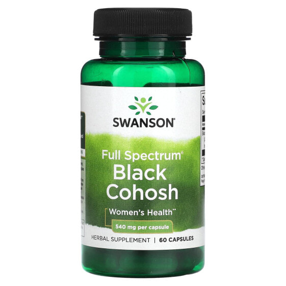 Препарат для женского здоровья Swanson Black Cohosh Full Spectrum, 540 мг, 60 капсул