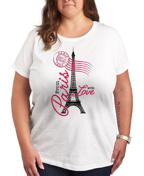 Paris Love Postmark Plus Size Graphic T-Shirt