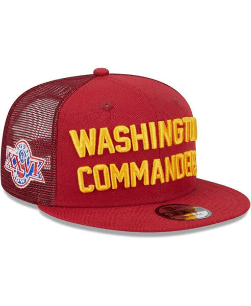 Men's Burgundy Washington Commanders Stacked Trucker 9FIFTY Snapback Hat