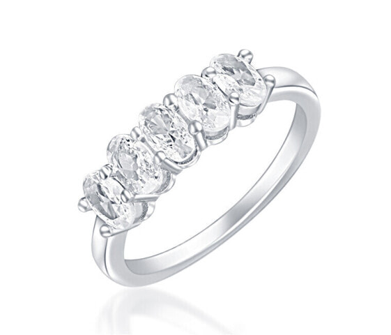 Elegant silver ring with zircons SVLR0705XH2BI