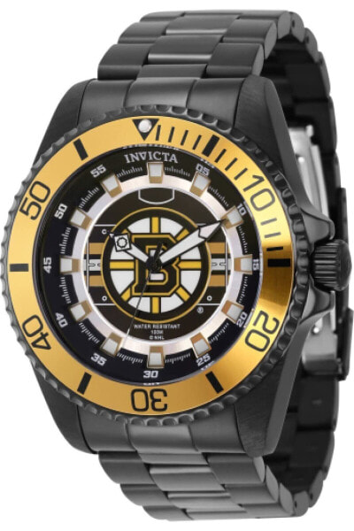 Часы Invicta NHL Boston Bruins Yellow White Black Dial
