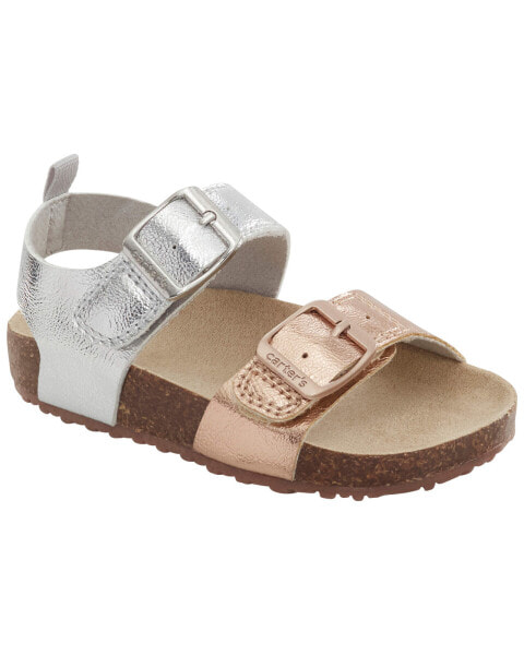 Toddler Buckle Faux Cork Sandals 6