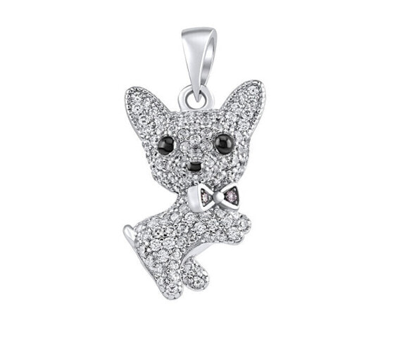 Silver pendant Ben the dog with clear Brilliance Zirconia MW13765P