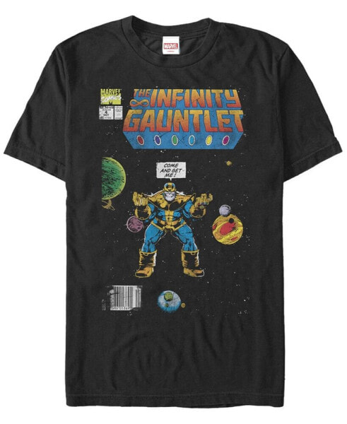 Men's Thanos Comic Cover Short Sleeve Crew T-shirt