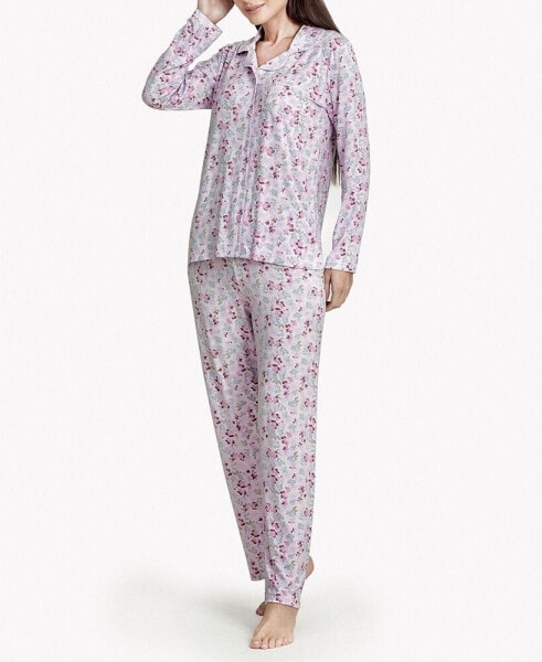 Пижама MOOD Pajamas женская с цветочным принтом и длинным рукавом
