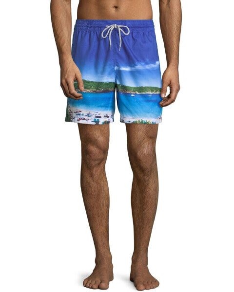 Blueport 155058 Men's Exclusive Ibiza/ Beach Print Swim Trunks Size Small