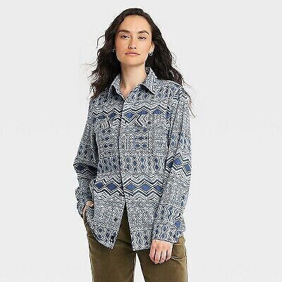 Houston White Adult Long Sleeve African Woven Button-Down Shirt - Blue S