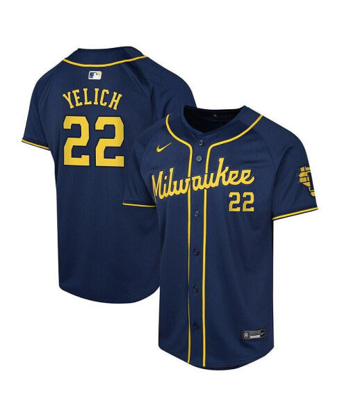 Big Boys and Girls Christian Yelich Navy Milwaukee Brewers Alternate Limited Player Jersey