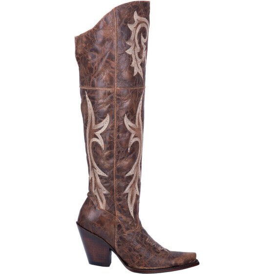 Dan Post Boots Jilted Embroidered Snip Toe Cowboy Womens Brown Dress Boots DP37