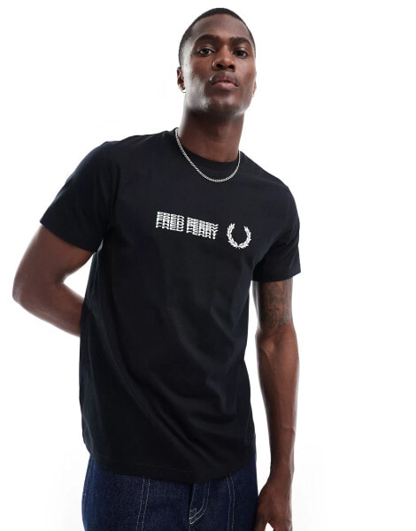 Fred Perry split logo t-shirt in black