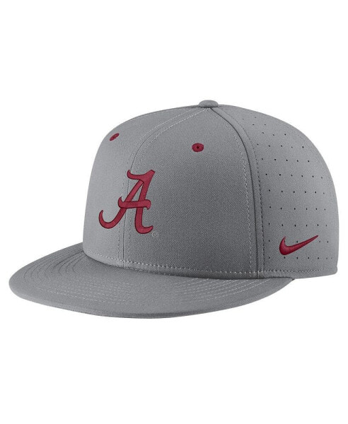 Men's Gray Alabama Crimson Tide USA Side Patch True AeroBill Performance Fitted Hat