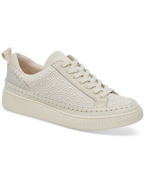 Women's Nicona Linen Embellished Lace-Up Platform Sneakers