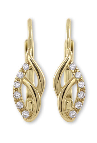 Elegant gold earrings with crystals 745 239 001 01087 0000000