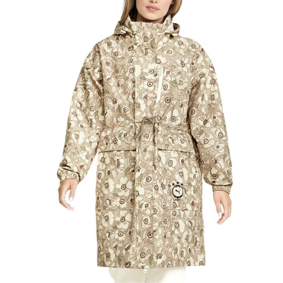 Puma X Liberty Rain Full Zip Jacket Womens Beige Casual Athletic Outerwear 53404