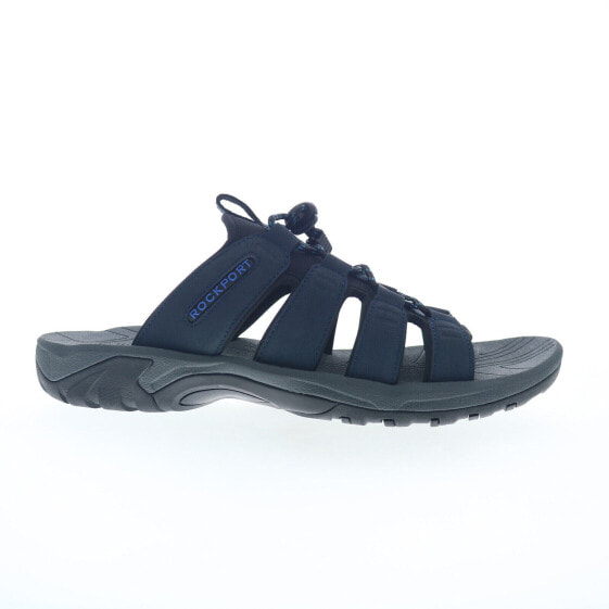 Rockport Byron Bungee Slide Mens Blue Wide Synthetic Slides Sandals Shoes