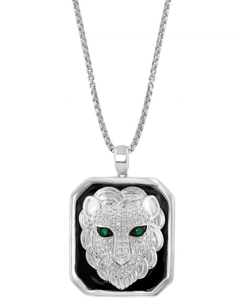 Подвеска eFFY Men's Black Enamel Lion