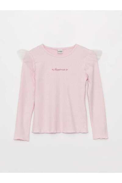 Футболка LCW Kids Bicycle Embroidery Long Sleeve Girl