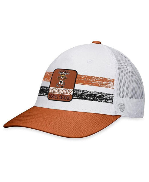 Men's White, Burnt Orange Texas Longhorns Retro Fade Snapback Hat