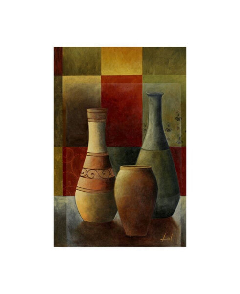 Pablo Esteban Vases Over Geometry 2 Canvas Art - 27" x 33.5"