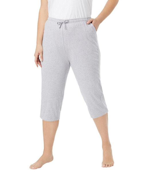 Plus Size Knit Sleep Capri