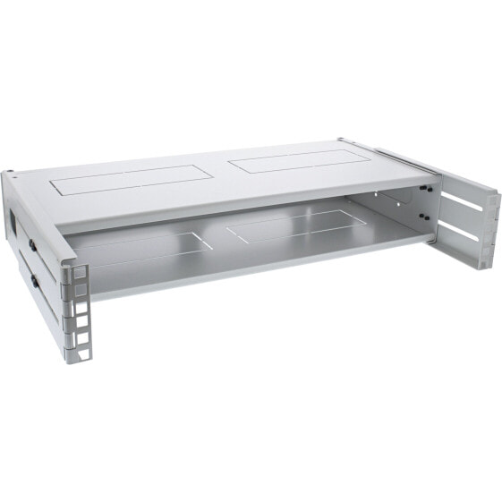 InLine 19" foldable rack - 2U - 24-40cm depth - with cover - grey
