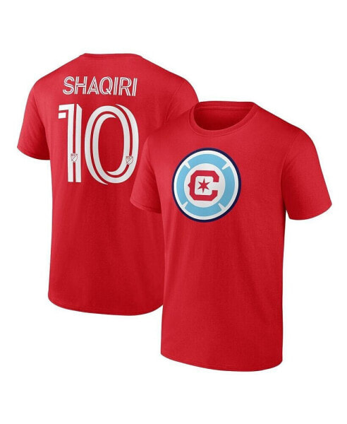 Men's Xherdan Shaqiri Red Chicago Fire Authentic Stack Name and Number T-shirt