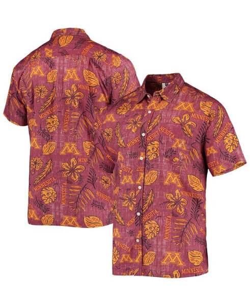 Men's Maroon Minnesota Golden Gophers Vintage-Like Floral Button-Up Shirt