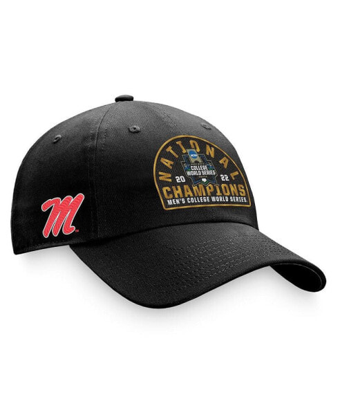 Men's Black Ole Miss Rebels 2022 NCAA Men's Baseball College World Series Champions Locker Room Crew Adjustable Hat