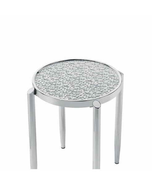 Abbe End Table in Glass & Chrome Finish