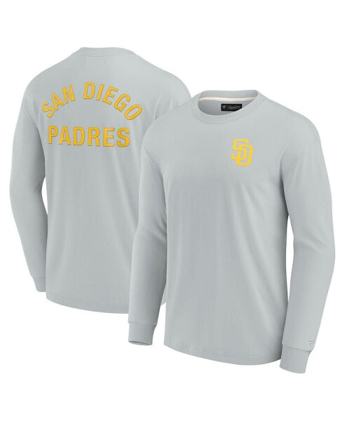 Men's and Women's Gray San Diego Padres Super Soft Long Sleeve T-shirt