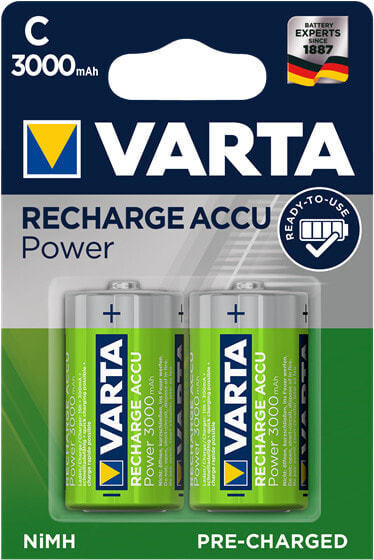 Varta Photo Accu POWER - Rechargable Battery Baby (C) 3,000 mAh 1.2 V