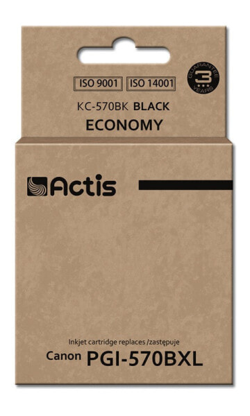 Actis KC-570Bk ink (replacement for Canon PGI-570Bk; Standard; 22 ml; black) - Standard Yield - Pigment-based ink - 22 ml - 1 pc(s) - Single pack