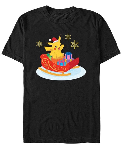 Men's Pokemon Christmas Ride Short Sleeves T-shirt